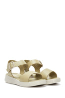 Women's Green Leather Sandals | Derimod