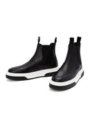 Men's Black Thick Sole Leather Casual Chelsea Boots | Derimod