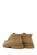 Male Beige Lace-Up Thick-Soled Suede Casual Boots | Derimod