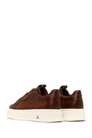 Male Brown Lace-Up Thick-Soled Leather Sneaker | Derimod