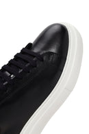 Men's Black Lace-up Thick-Sole Leather Sneaker | Derimod