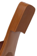 Woman Brown Braided Leather Slipper | Derimod