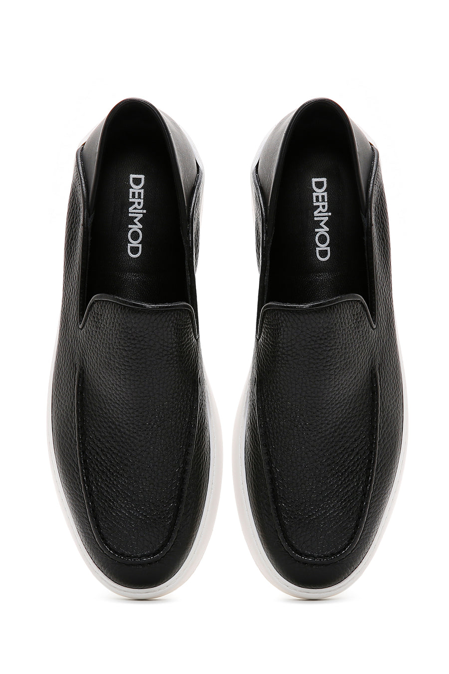 Erkek Siyah Deri Spor Loafer
