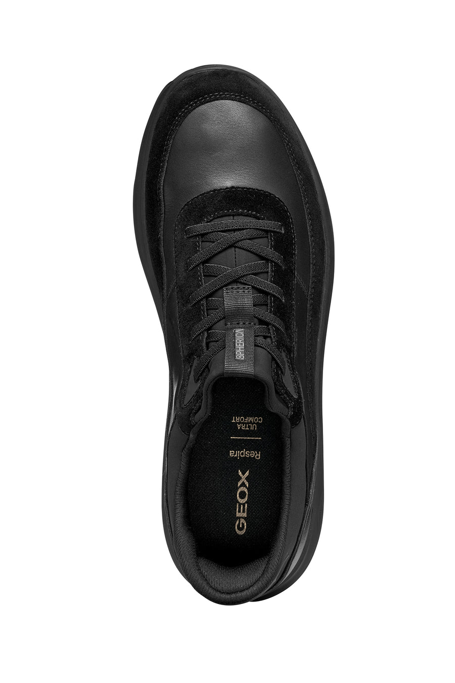 Geox Erkek Siyah U Spherıca Plus A - Nappa+Sued Bağcıklı Kalın Tabanlı Süet Sneaker