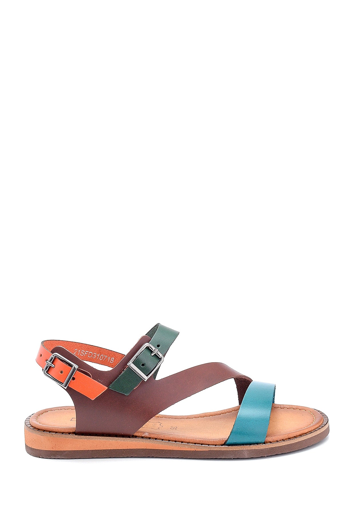 Women's Leather Buckle Detailed Sandals 21SFD310718 | Derimod