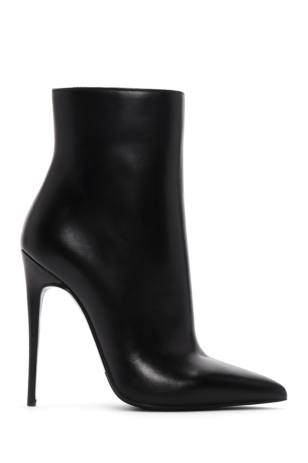 Women's Black Leather Thin Heeled Boots 22WFD102318 | Derimod