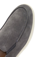 Men's Gray Suede Leather Casual Loafer | Derimod