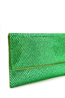 Women's Green Long Chain Strap Stoned Clutch Bag | Derimod