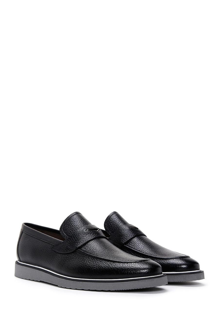 Men's Black Leather Casual Loafer