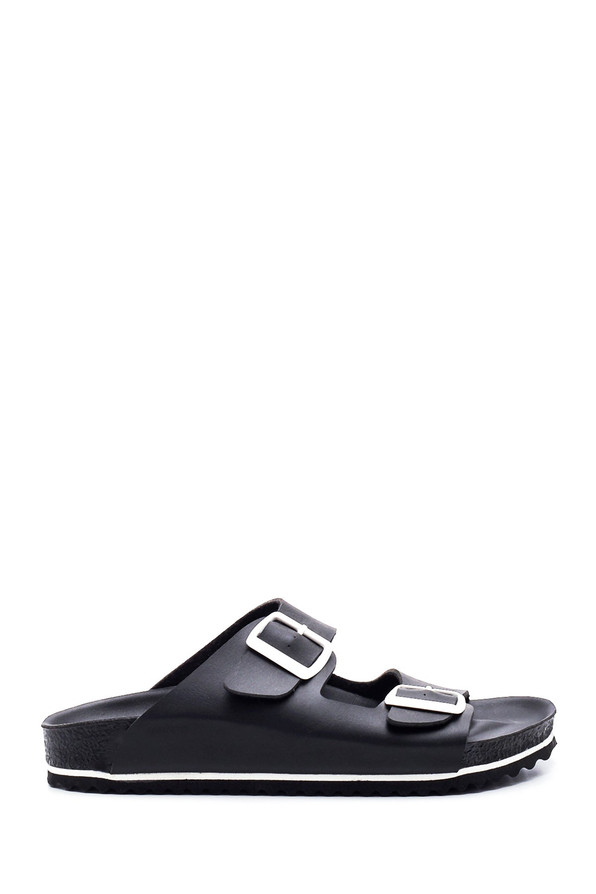 Women's Black Double Buckle Slippers 22SFE265118 | Derimod