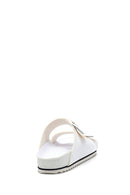 Women's White Double Buckle Slippers | Derimod