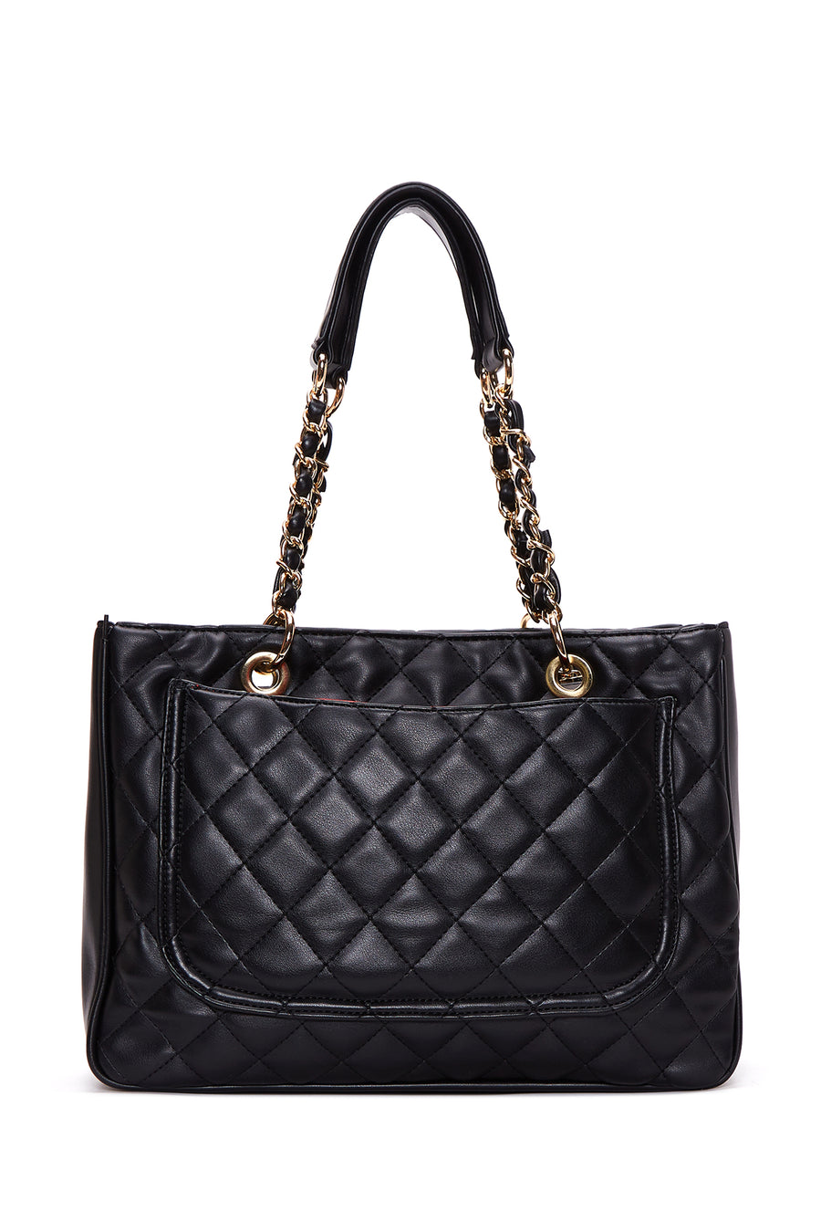 Women's Black Long Strap Quilted Shoulder Bag
