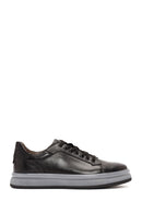 Men's Black Lace-up Leather Sneaker | Derimod