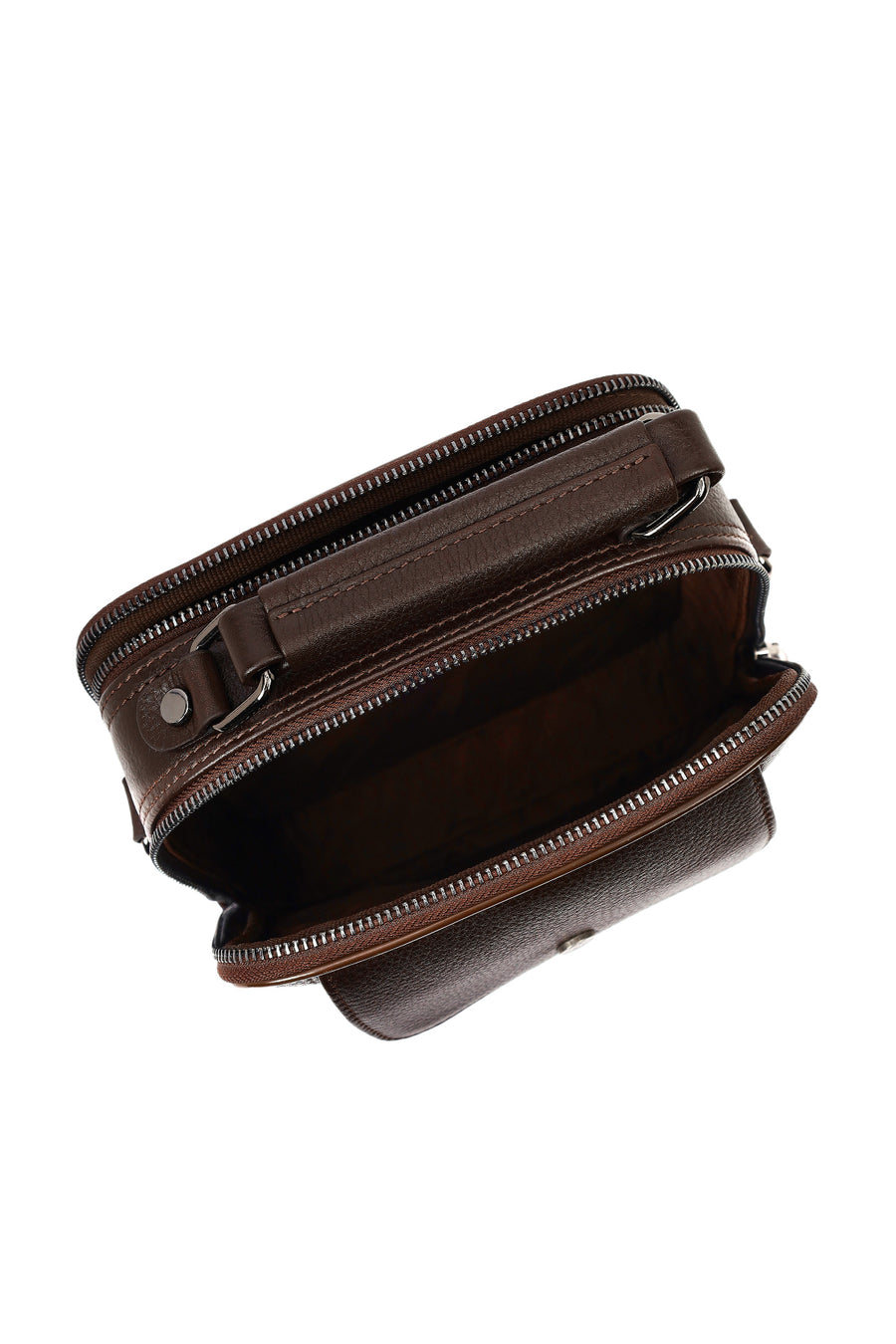 Men's Brown Leather Messenger Bag