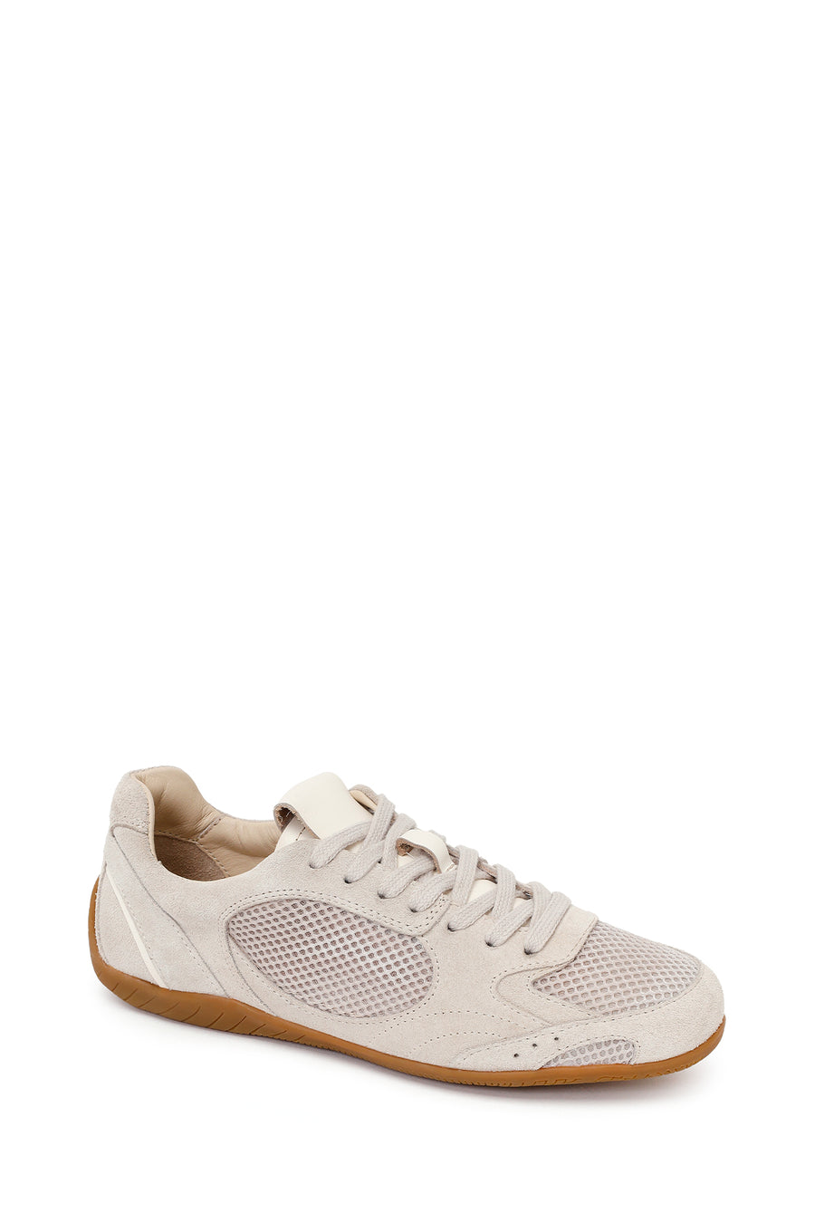 Kadın Bej Bağcıklı Süet Deri Sneaker