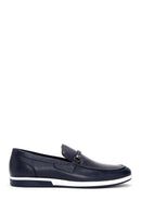 Men's Navy Blue Leather Casual Loafer | Derimod