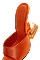 Women's Orange Transparent Heeled Slippers | Derimod