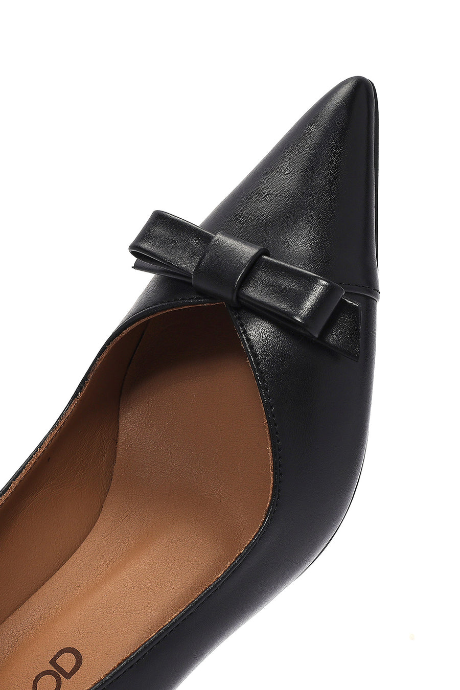 Kadın Siyah İnce Kısa Topuklu Deri Stiletto