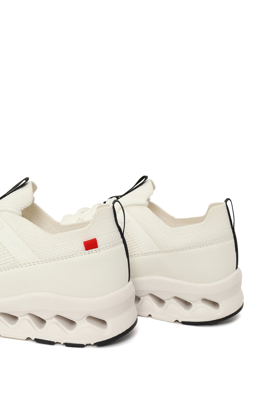 Derimod Zero Woman White Thick-Soled Lace-Up Fabric Sneaker