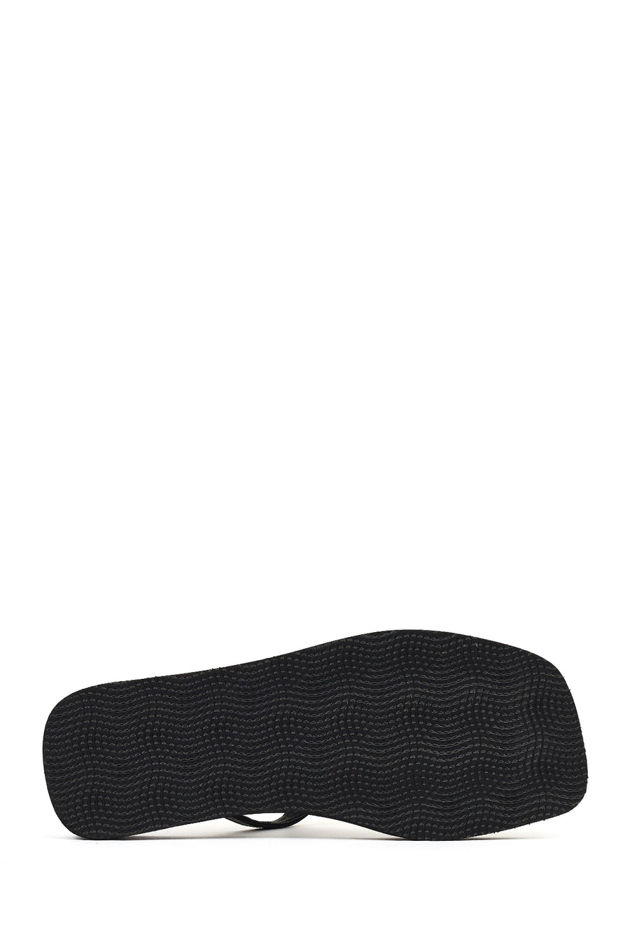 Women's Black Flip Flops Leather Slippers