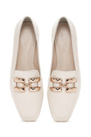 Women's White Masculine Loafer | Derimod