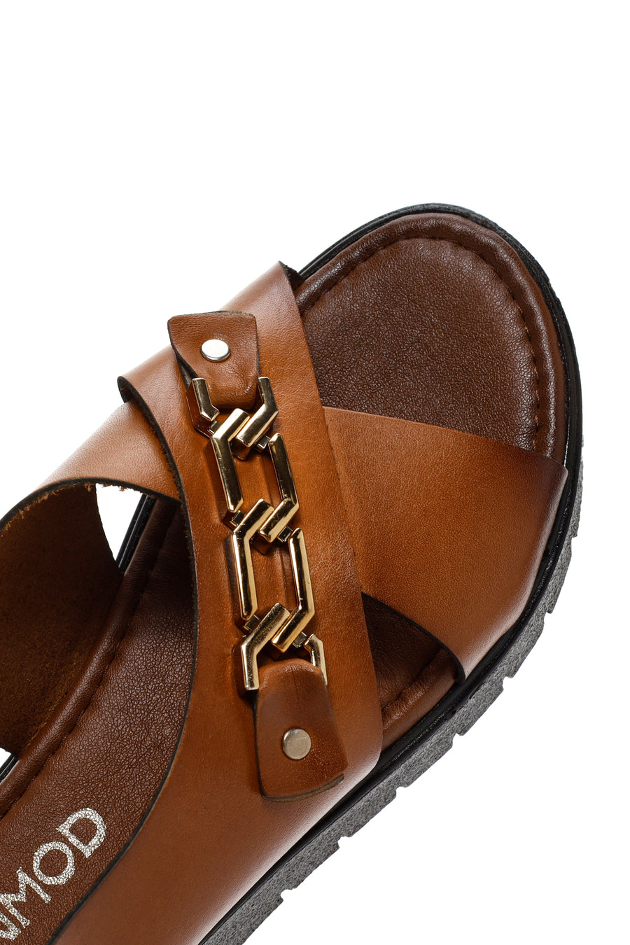 Women's Tan Ankle Strap Leather Sandals