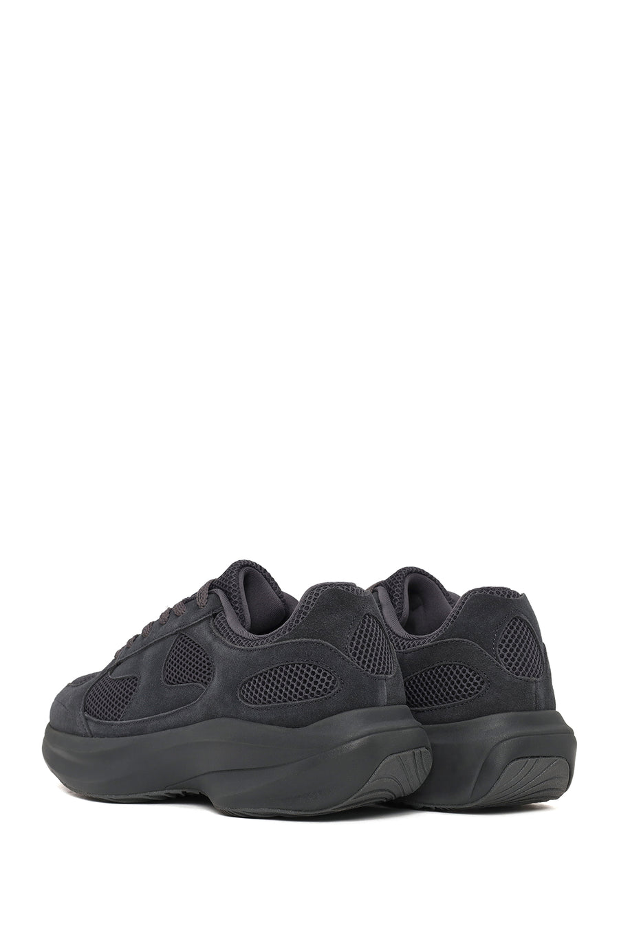 Erkek Gri Bağcıklı Kalın Tabanlı Kumaş Sneaker