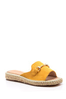 Women's Suede Buckle Espadrille Slippers | Derimod