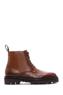 Men's Tan Leather Zippered Casual Boots | Derimod