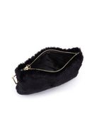 Women's Black Long Strap Plush Clutch Bag | Derimod