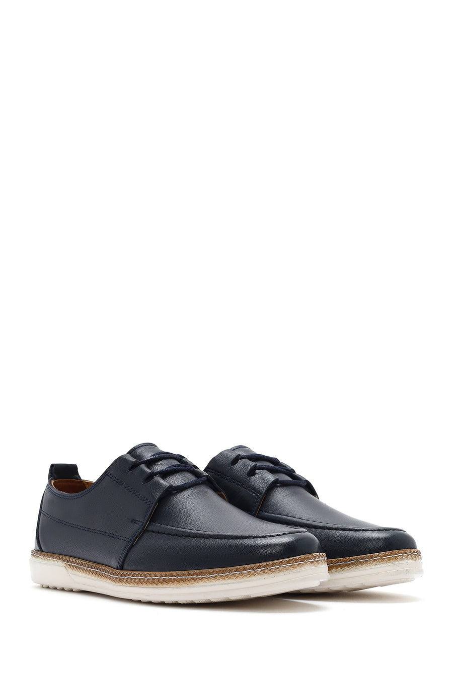Men's Navy Blue Leather Casual Shoes