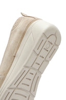 Kadın Bej Dolgu Topuklu Süet Deri Comfort Loafer | Derimod