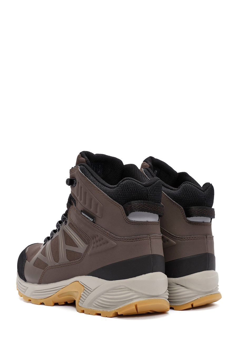 Derimod Dry Men's Brown Laced Waterproof Leather Outdoor Boots