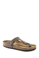 Birkenstock Women's Brown Birko-Flor Nubuck Flip Flops | Derimod