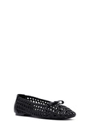 Women's Black Braided Ballerina | Derimod