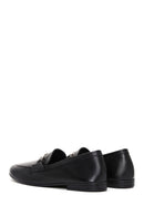 Women's Black Leather Masculine Loafer | Derimod