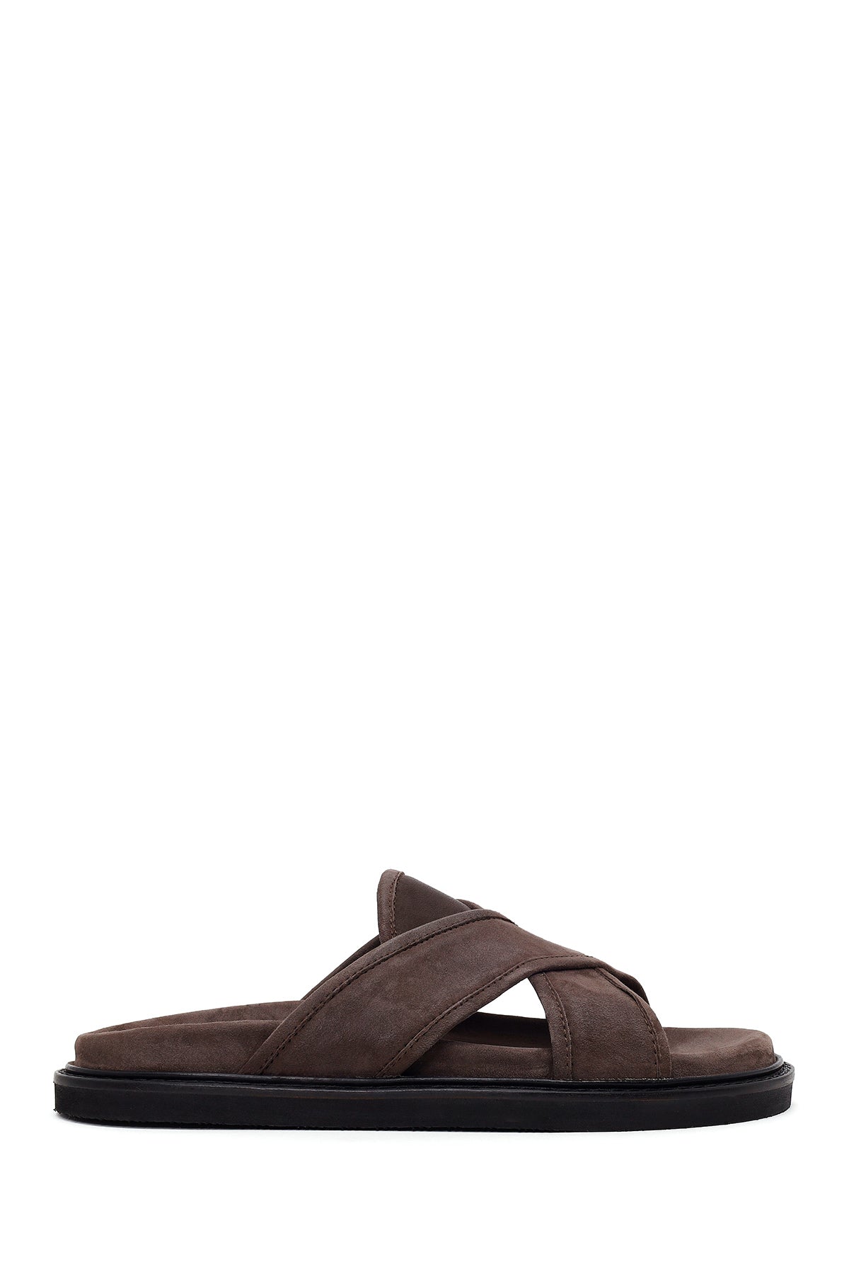 Male Brown Suede Slipper 26SFD626410 | Derimod