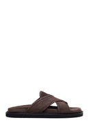 Male Brown Suede Slipper | Derimod