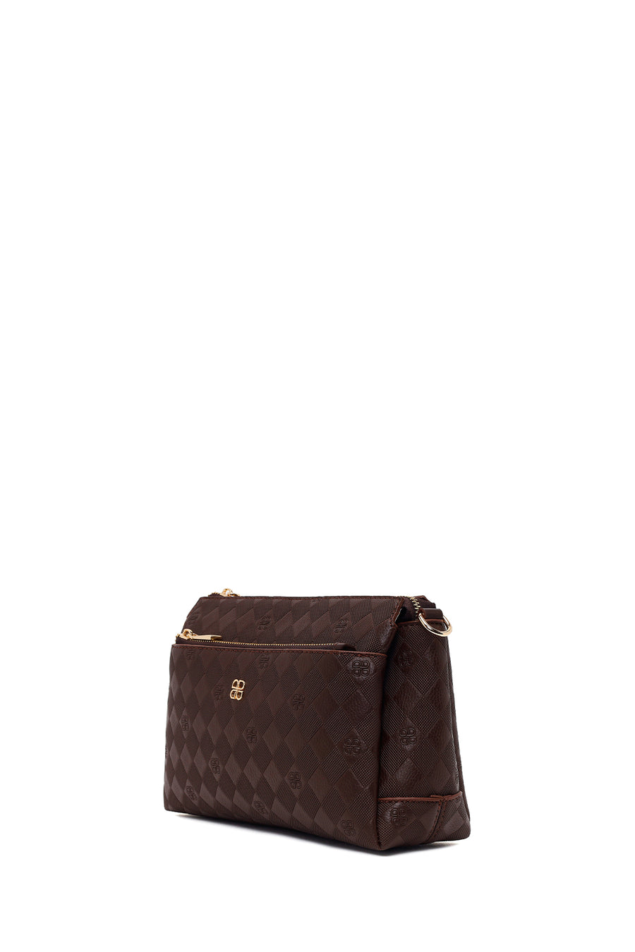 Woman Brown Printed Long-Strap Crossbody Bag