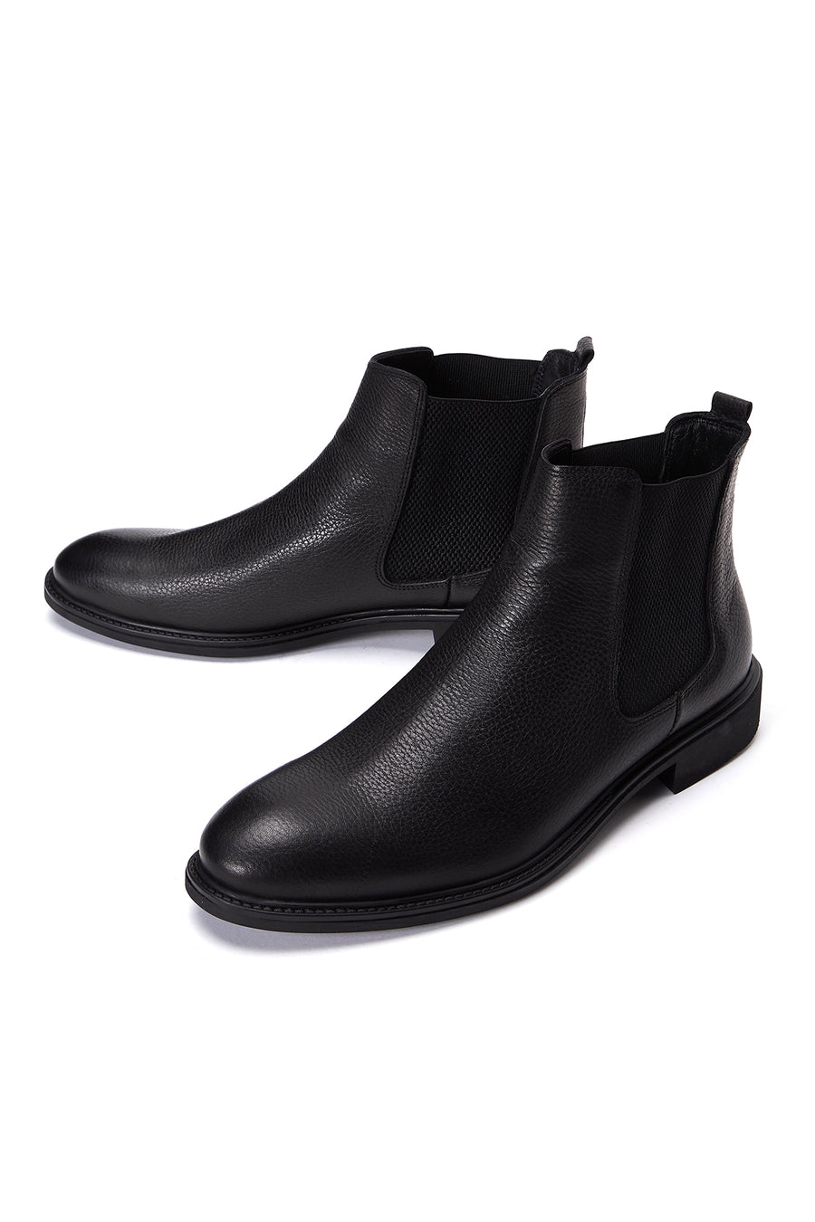 Men's Black Leather Chelsea Boots