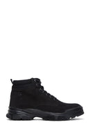 Men's Black Nubuck Leather Casual Zippered Boots | Derimod