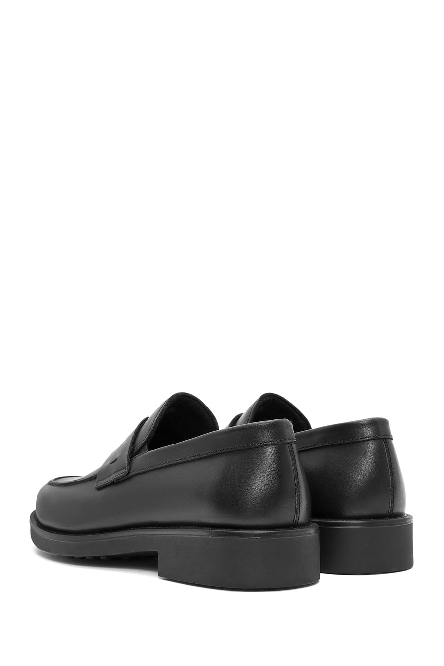 Men's Black Leather Casual Loafer