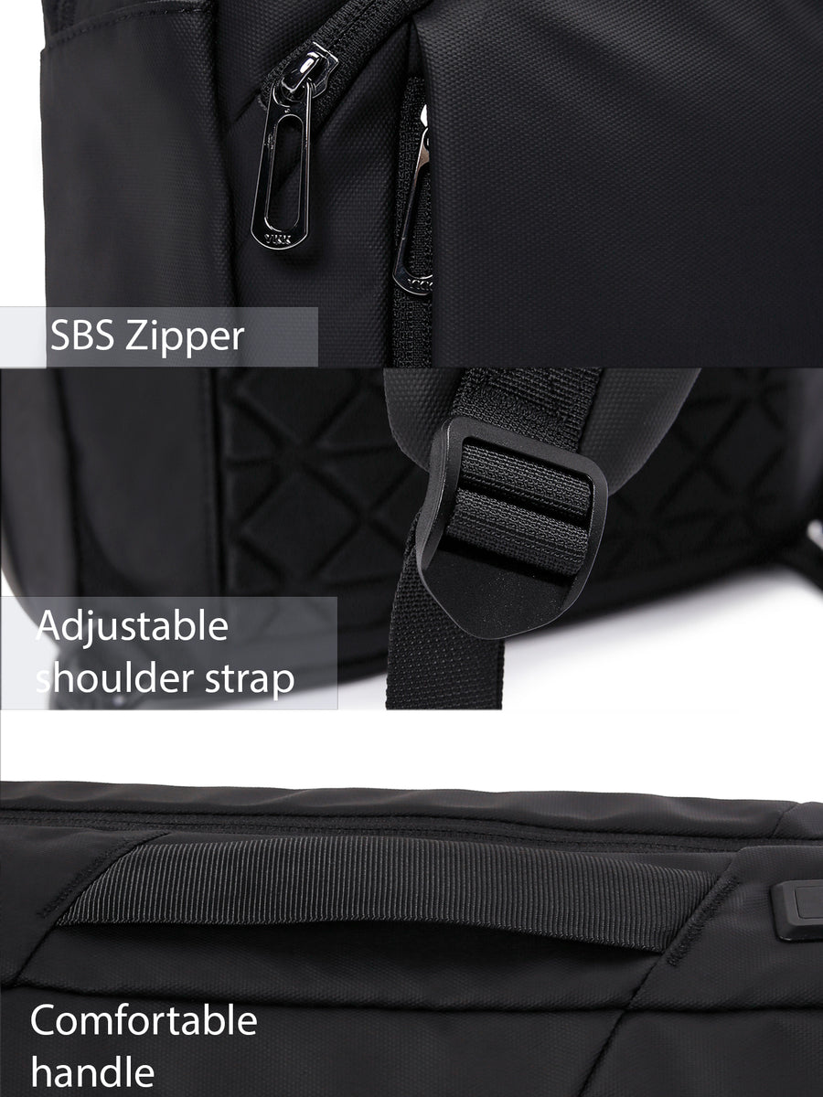 D-Pack Unisex Black Technological Fabric Backpack