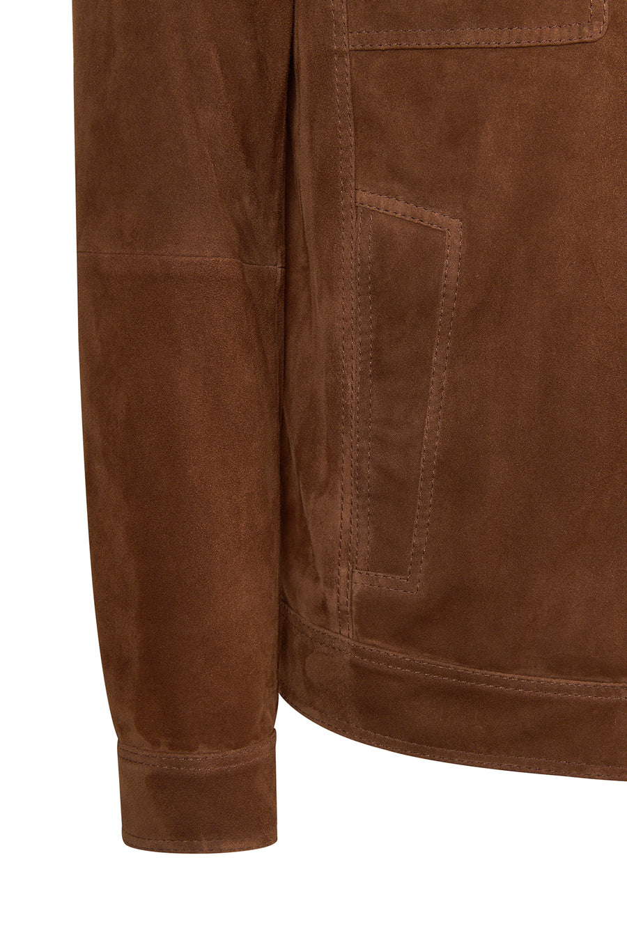 Wade Male Brown Slim-Fit Suede Jacket