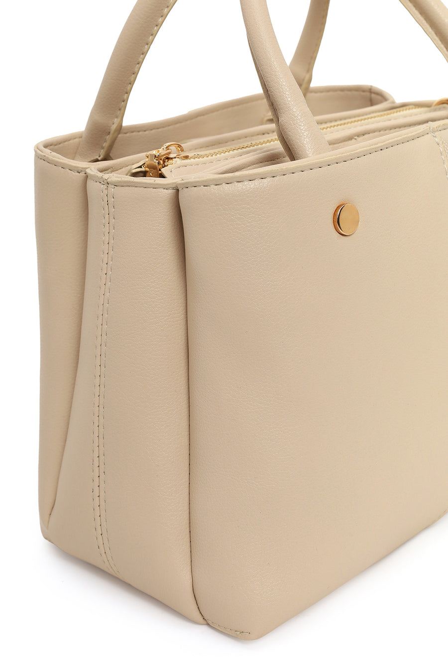 Women's Cream Long Strap Printed Classic Handbag