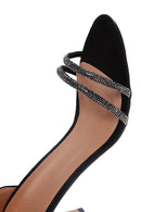 Women's Black Stone Heeled Sandals | Derimod