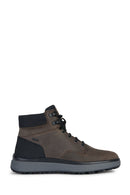 Geox Men's Brown Granito Nubuck Leather Casual Boots | Derimod