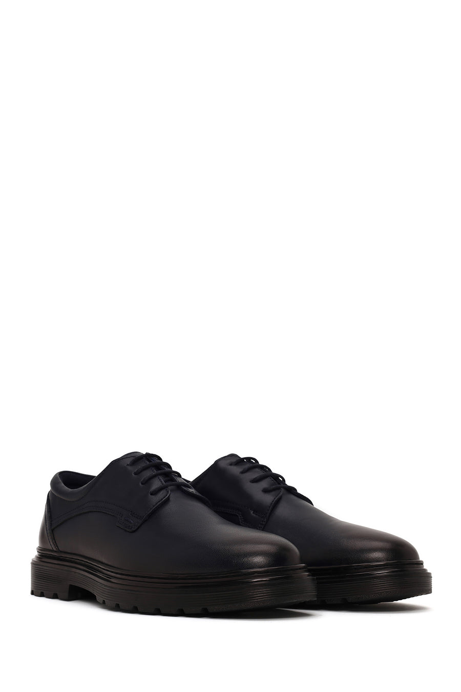 Derimod Fly Male Navy Blue Lace-Up Thick-Soled Leather Casual Shoes