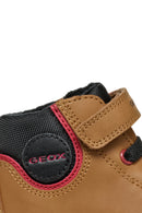 Geox Baby Boy Tan Gisli Toddler Banded Nubuck Leather Sneaker | Derimod