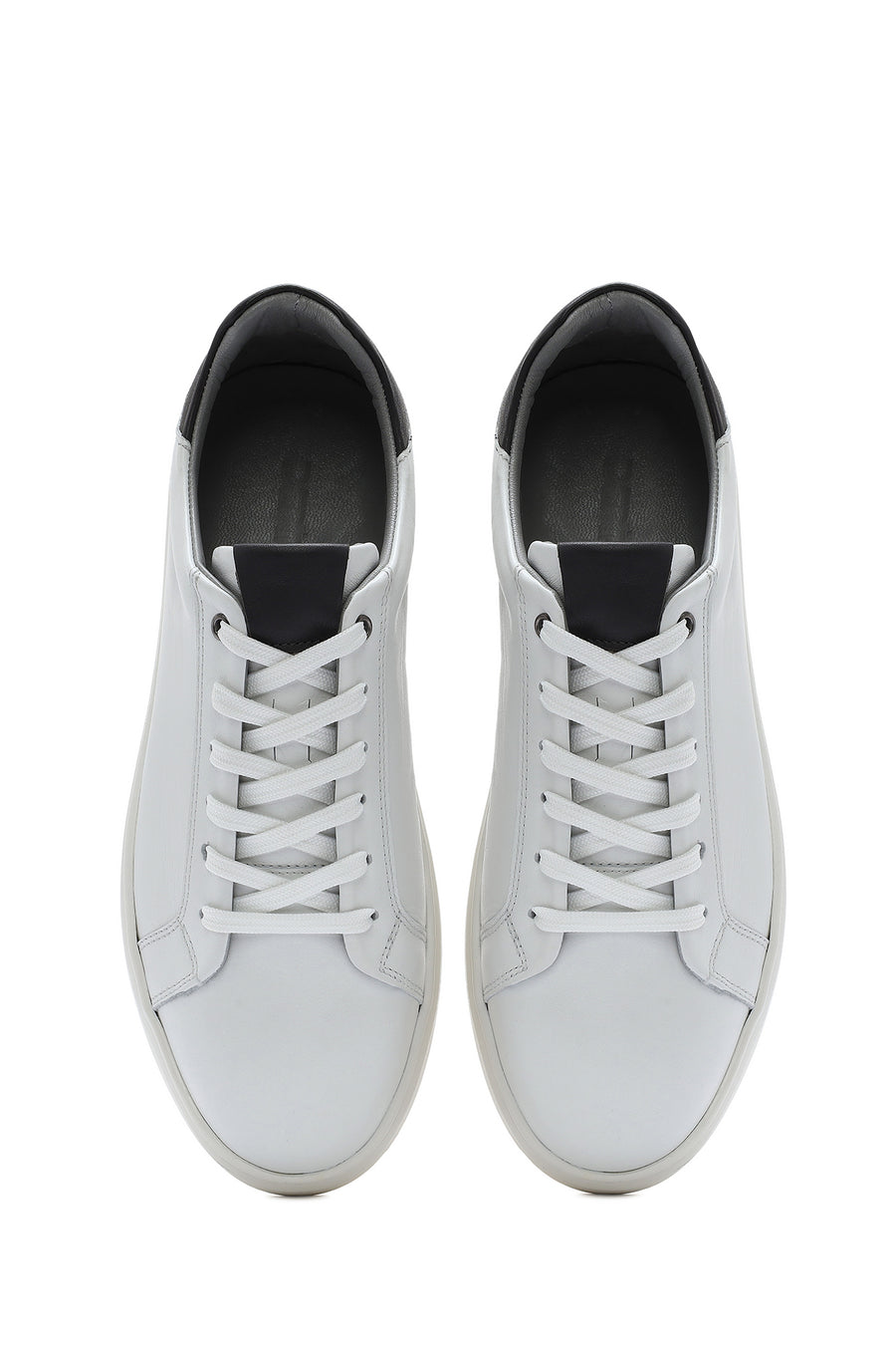 Men's White Lace-up Leather Sneaker